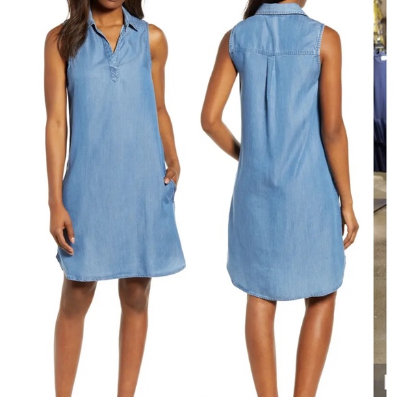 beachlunchlounge Dresses & Skirts - Blue Collared tank Dress